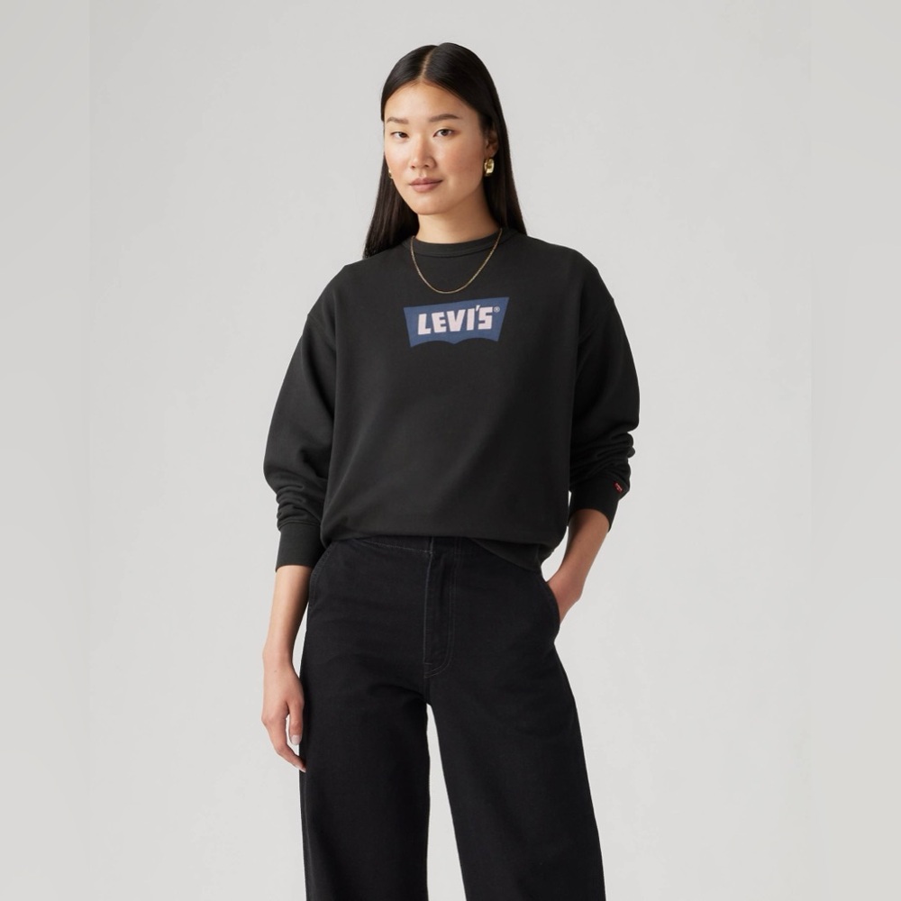Levi’s Graphic Iconic Heritage Crewneck Sweatshirt Black Size Small